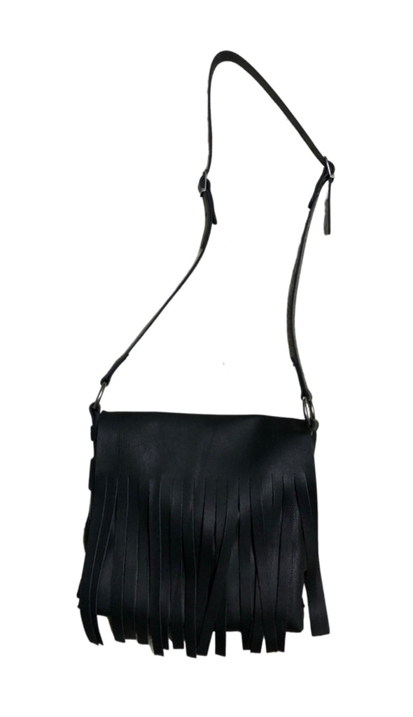Buy Leather Shoulder Bag With Fringe, Bohemian, Black, Gray Orange Online  in India - Etsy