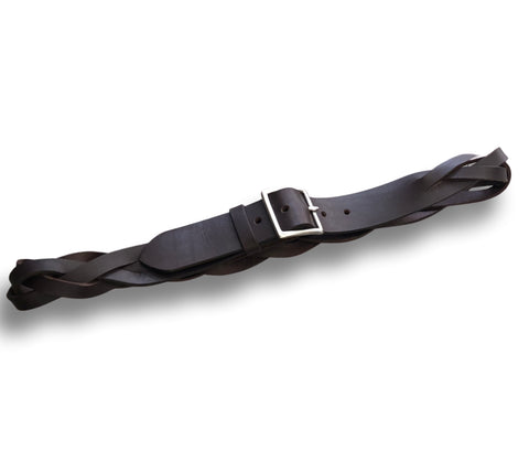 Square buckle, braided belt